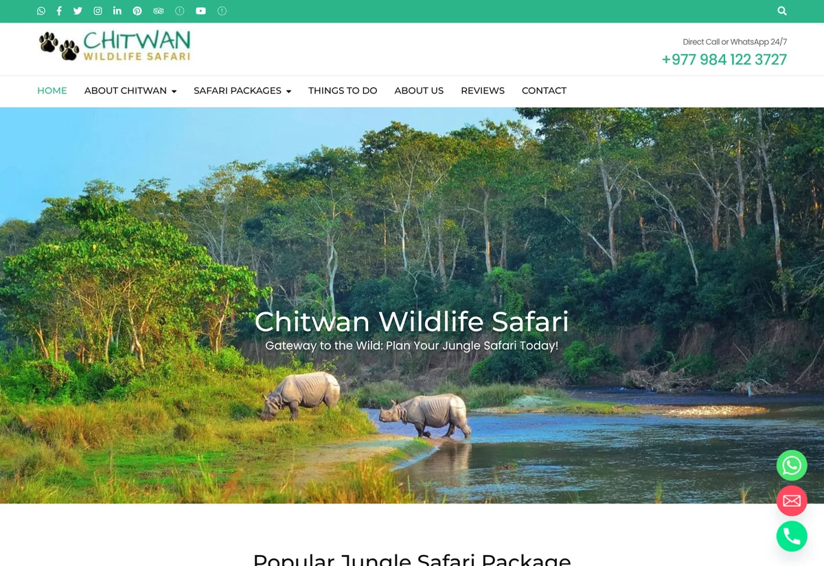 Chitwan Wildlife Safari website
