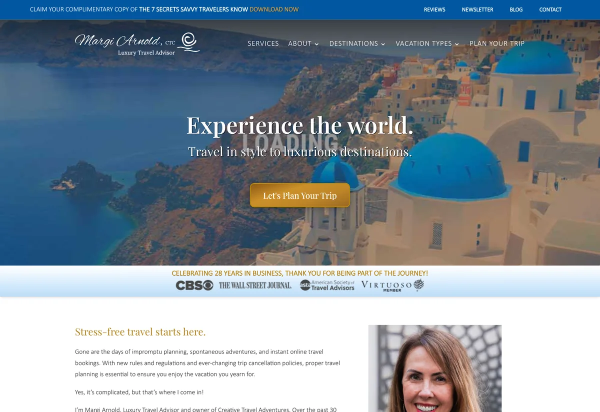 Creative Travel Adventures website