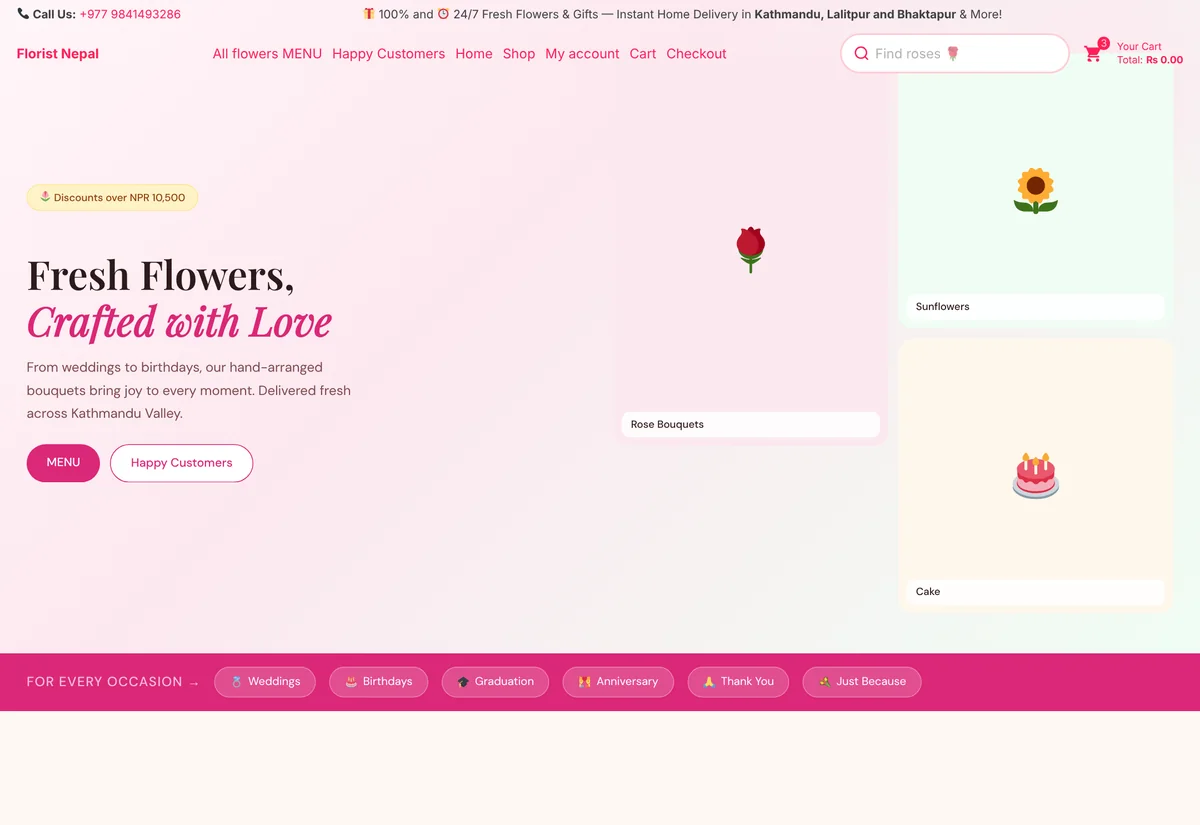 Florist Nepal website