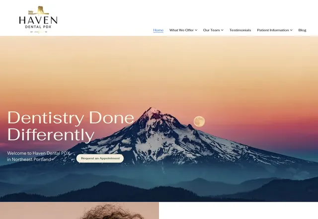 Haven Dental PDX website screenshot