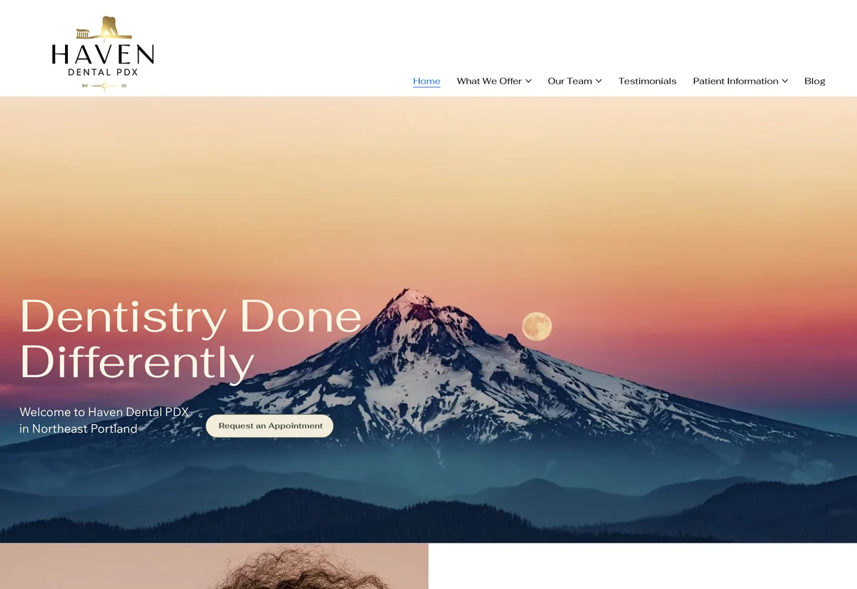 Haven Dental PDX website