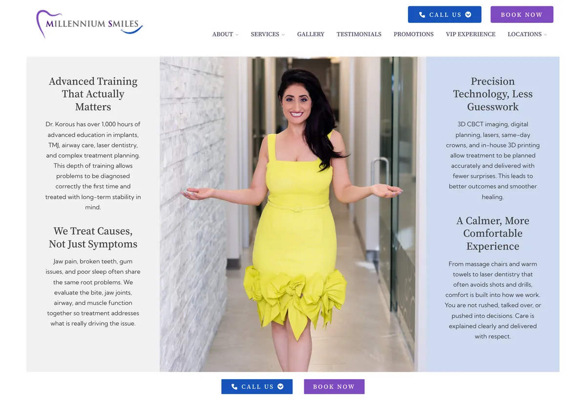 Millennium Smiles website